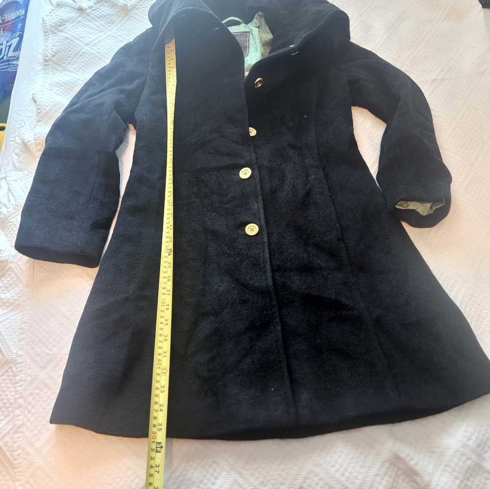Coach Black Trench Coat with Gold Buttons - Picture 7 of 11